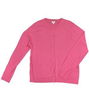 J. Crew Factory Classic cotton cardigan sweater, Bubblegum Pink, XXL